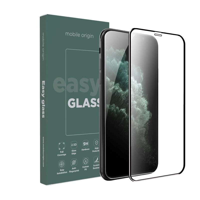 iPhone 11 Pro / Xs / X Mobile Origin EasyGlass Beskyttelsesglas - Gennemsigtig / Sort Kant