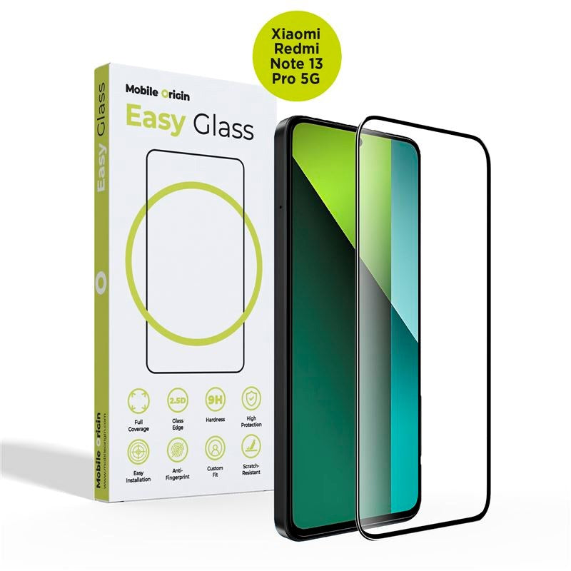 Xiaomi Redmi Note 13 Pro (5G) Mobile Origin EasyGlass Beskyttelsesglas - Gennemsigtig / Sort Kant