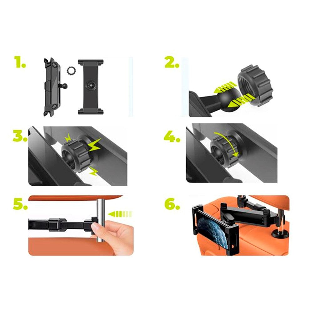Mobile Origin - MO7 Justerbar Tabletholder til Bil - Sort