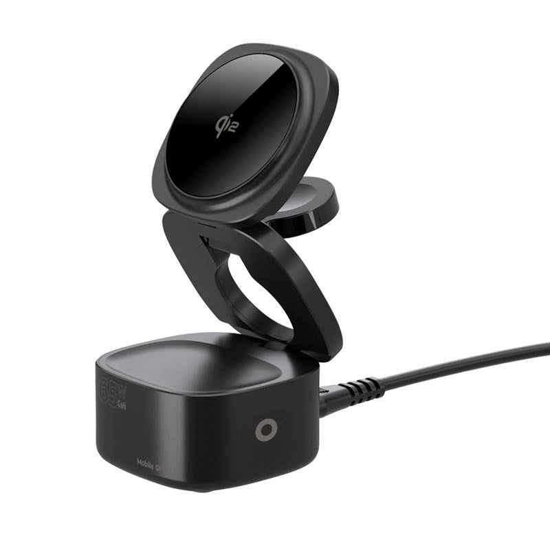 Mobile Origin Foldbar Qi2 Trådløs Oplader- 5-in-1 Ladefunktion - 65W - Sort