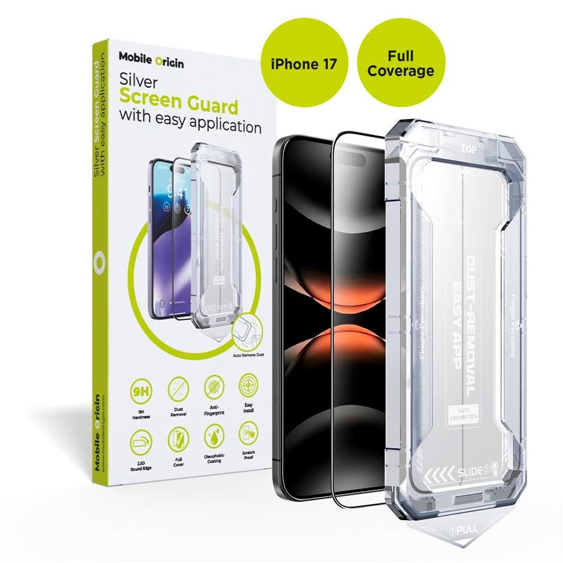 Mobile Origin iPhone 17 Screen Guard Skærmbeskyttelsesglas inkl. Easy Applicator - Gennemsigtig