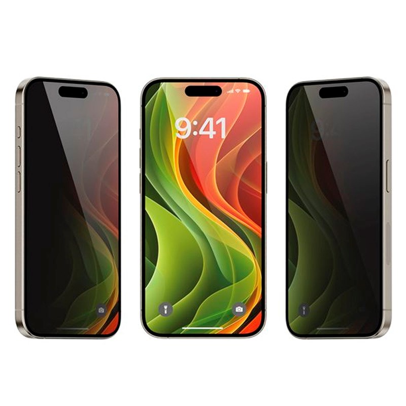 Mobile Origin iPhone 17 Pro Max Screen Guard Skærmbeskyttelse inkl. Monteringssæt - Privacy Funktion - 2 stk. - Gennemsigtig