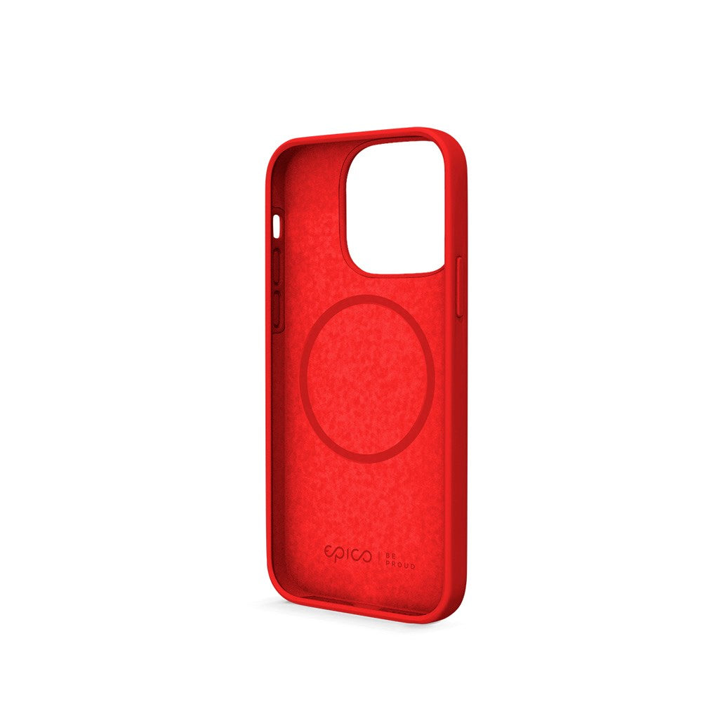 Epico - iPhone 13 Mag+ Silikone Cover - MagSafe Kompatibel - Rød