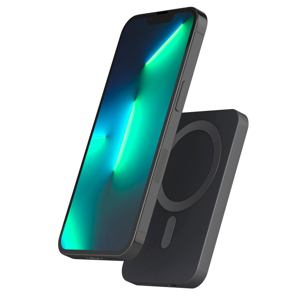 Epico 20W Aluminium Trådløs Powerbank 5.000 mAh m. USB-C Kabel - MagSafe Kompatibel - Space Grey