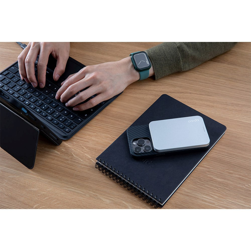 Epico 20W Aluminium Trådløs Powerbank 5.000 mAh m. USB-C Kabel - MagSafe Kompatibel - Space Grey