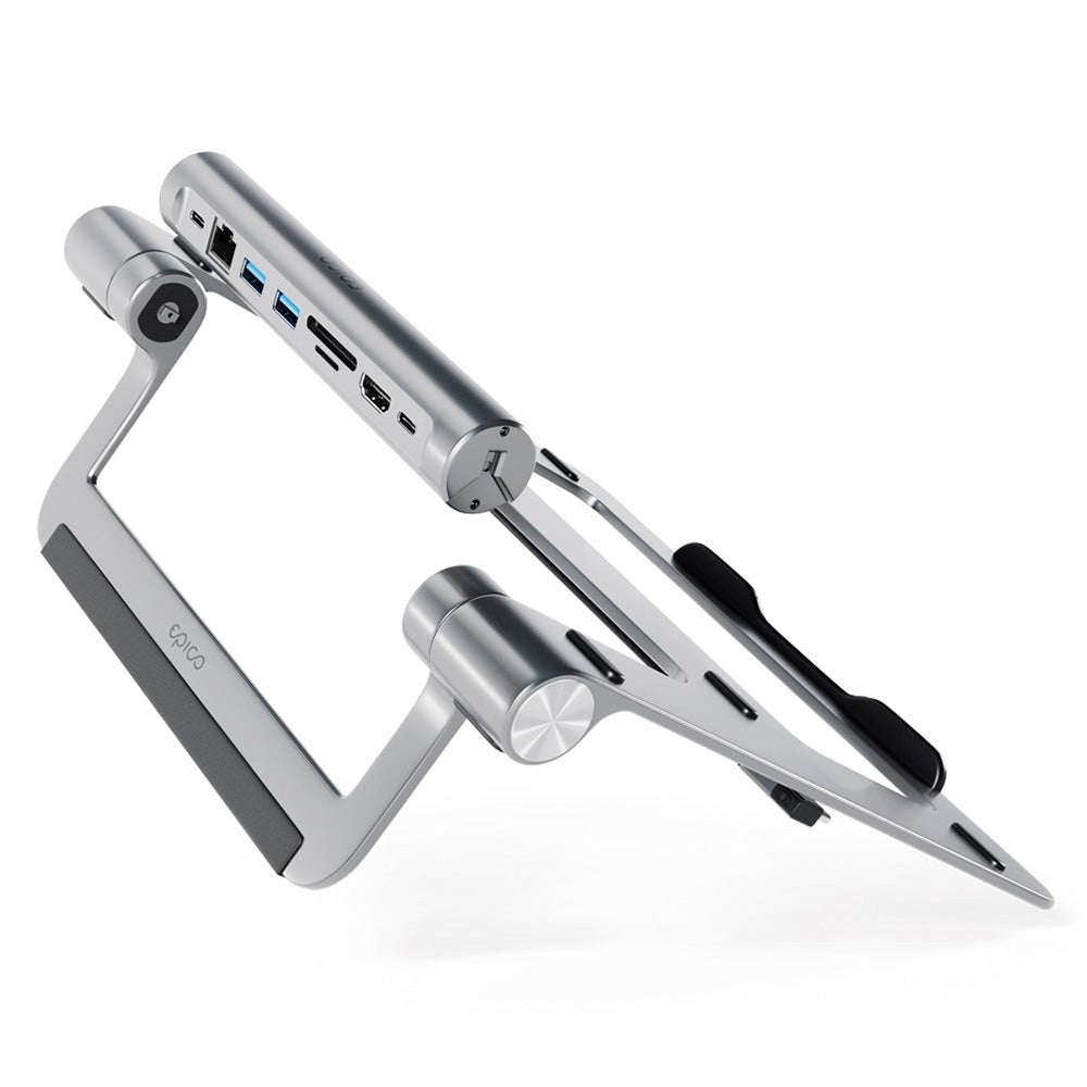 Epico 8-i-1 Multi USB-C Adapter m. Laptop Stander - Space Grey