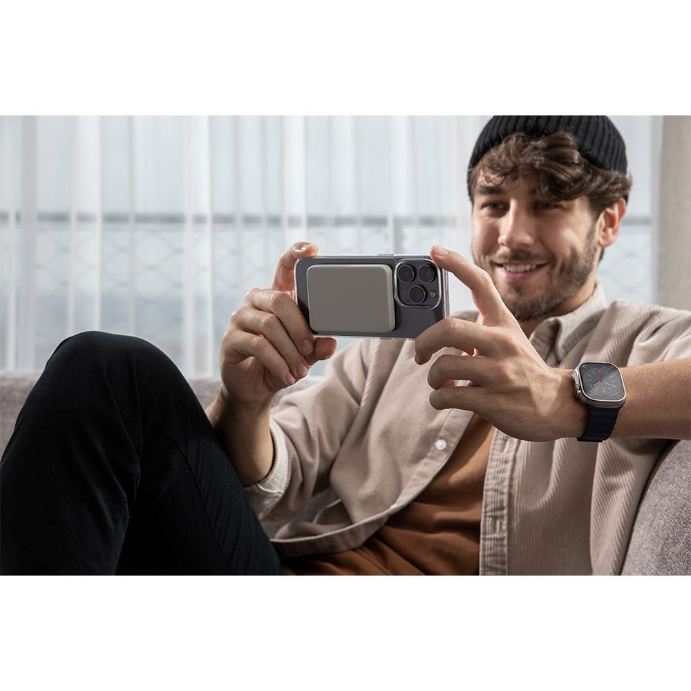 Epico 15W Trådløs Powerbank 4.200 mAh m. USB-C & Lightning Kabel - MagSafe Kompatibel - Blå