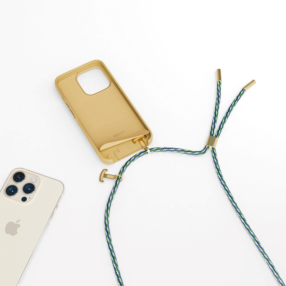 Epico iPhone 14 Pro Silikone Necklace Mobil Cover - Sand