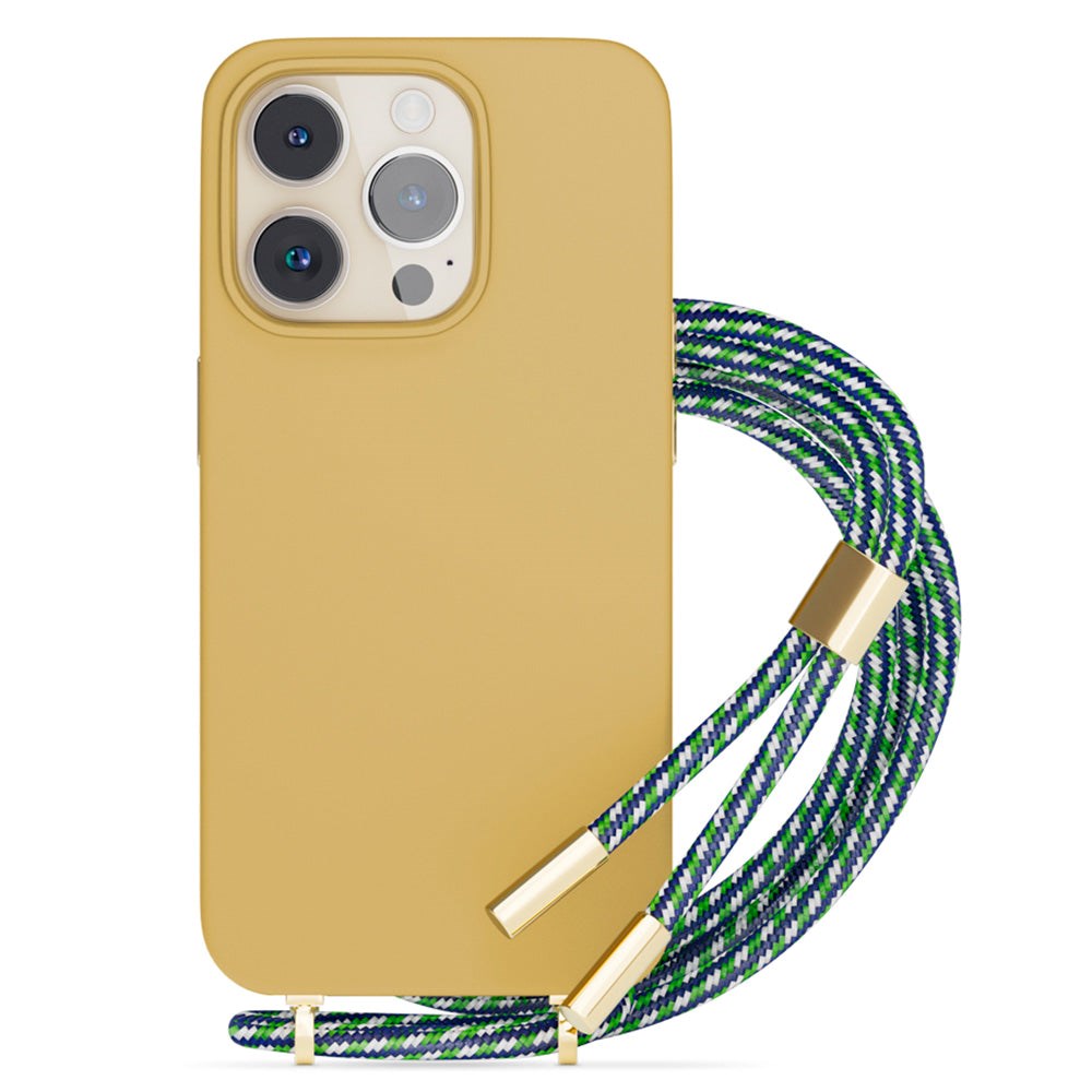 Epico iPhone 14 Pro Silikone Necklace Mobil Cover - Sand