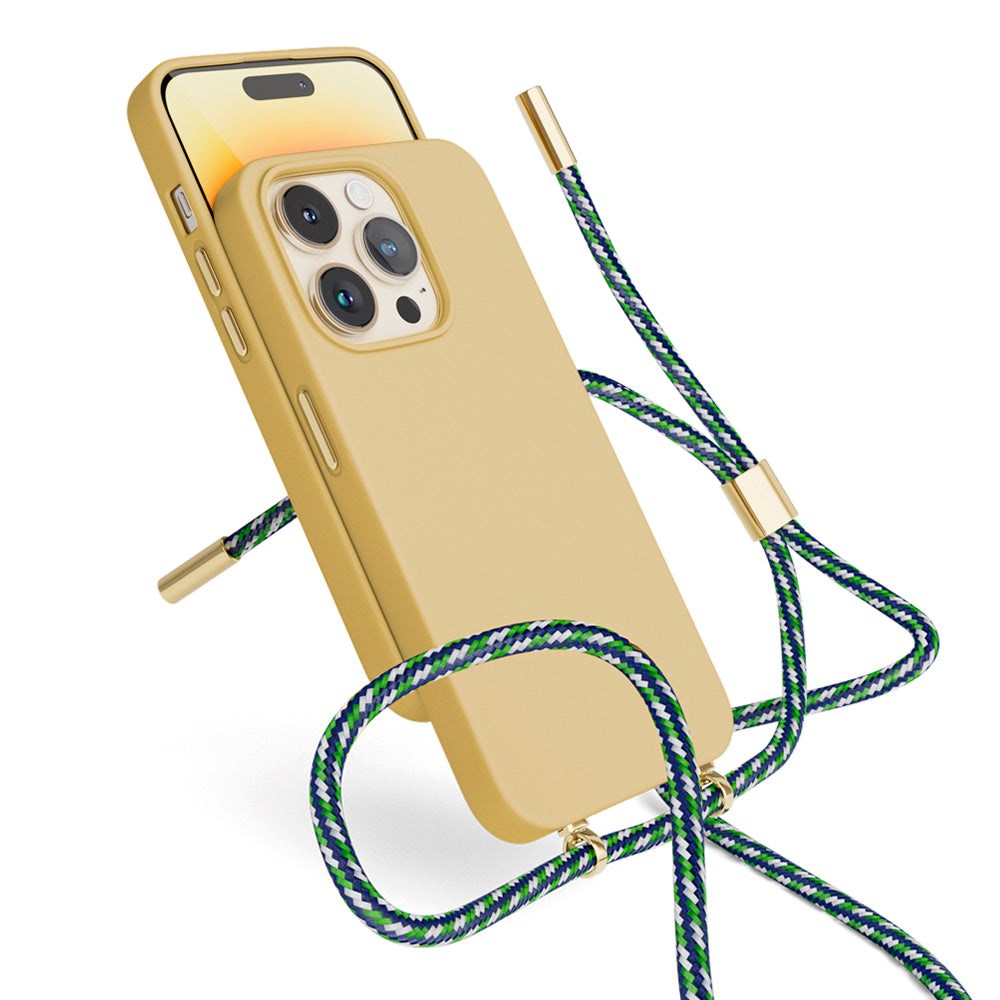 Epico iPhone 14 Pro Silikone Necklace Mobil Cover - Sand