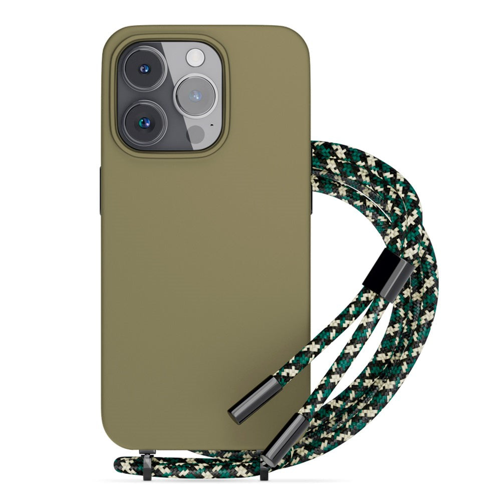 Epico iPhone 14 Pro Silikone Necklace Mobil Cover - Grøn