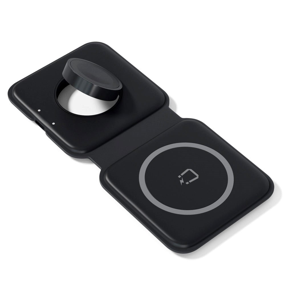 Spello 2-i-1 Fold Trådløs Oplader 15W - Sort