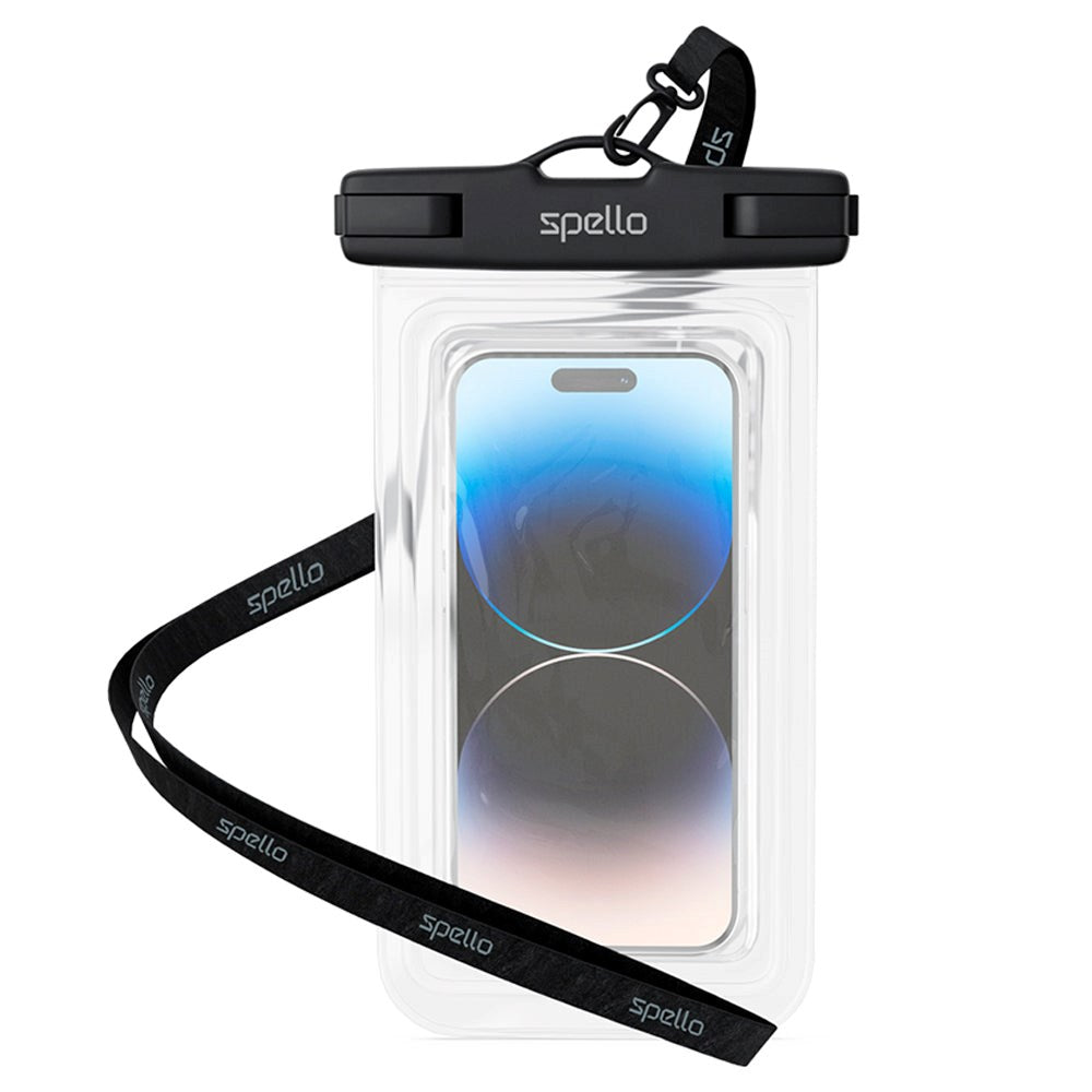 Spello Universal Vandtæt Pouch - Sort / Gennemsigtig (Maks. Mobil: 165 x 85 x 10 mm)