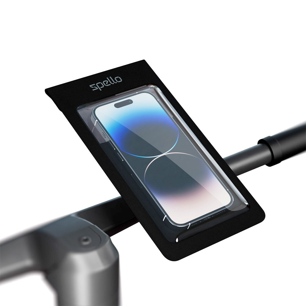 Spello Vandtæt Telefonholder til Cykel - Maks. Mobil 165 x 95 mm - Sort