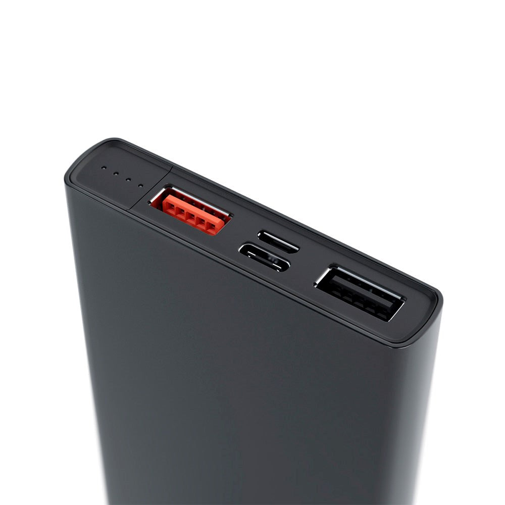 Spello Slim 18W Powerbank m. 2 x USB-A / 1 x USB-C PD & 1 x USB-C Kabel - 10.000 mAh - Sort