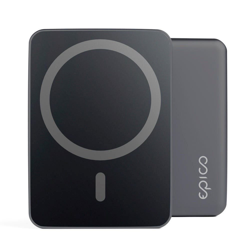Epico Mag+ 20W Aluminium Trådløs Magnetisk Powerbank 5.000 mAh m. USB-C Kabel - MagSafe Kompatibel - Space Grey