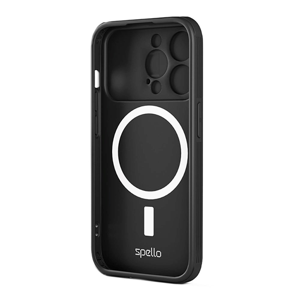 iPhone 15 Spello Durable Magnetic Cover m. Cam Slider - MagSafe Kompatibel - Sort