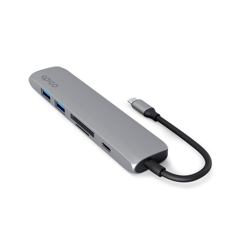Epico 6-i-1 Aluminium 8K USB-C Hub - Space Grey