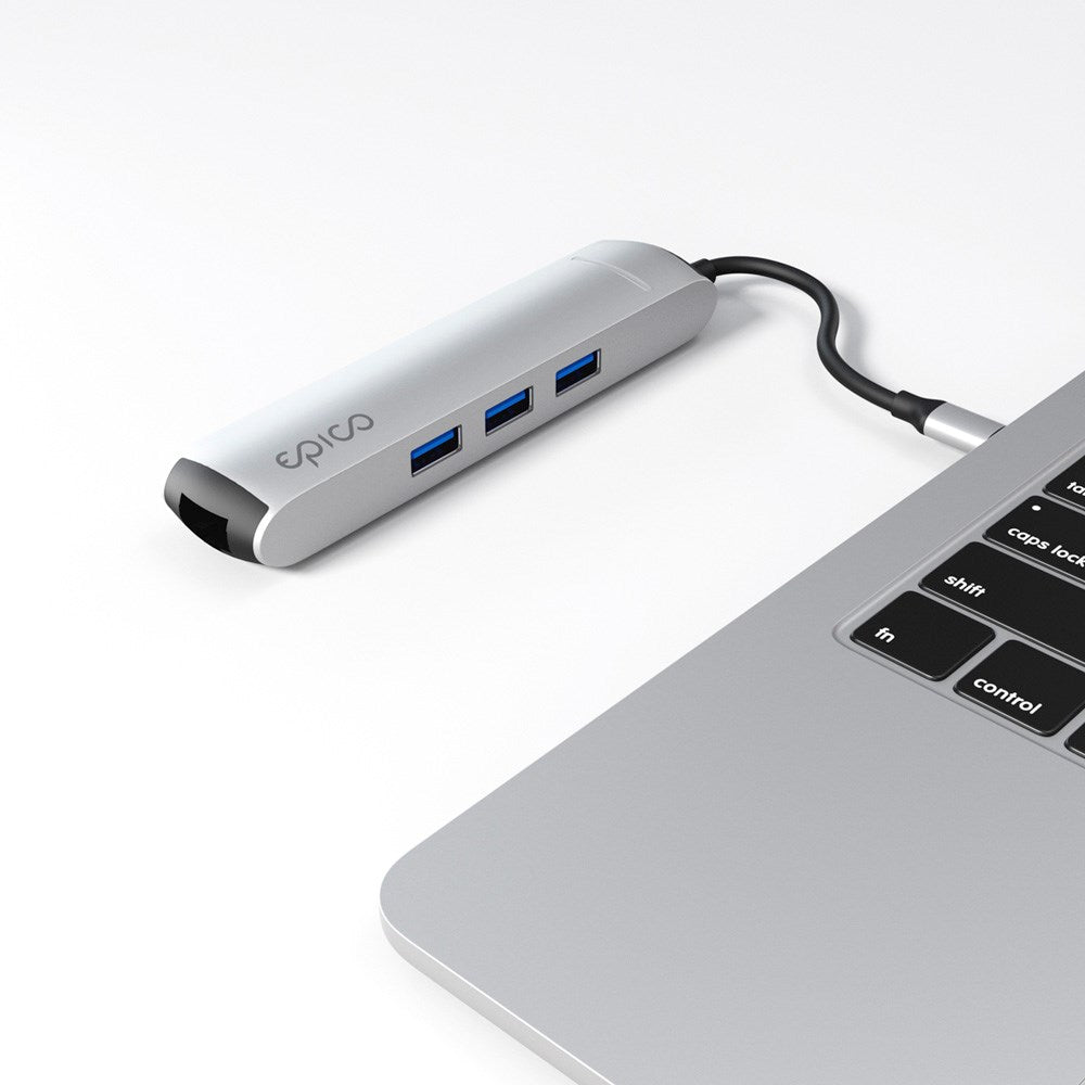 Epico 6-i-1 Slim 8K USB-C Hub - Sølv