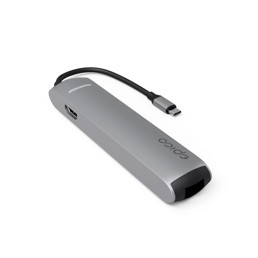 Epico 6-i-1 Slim 8K USB-C Hub - Space Grey