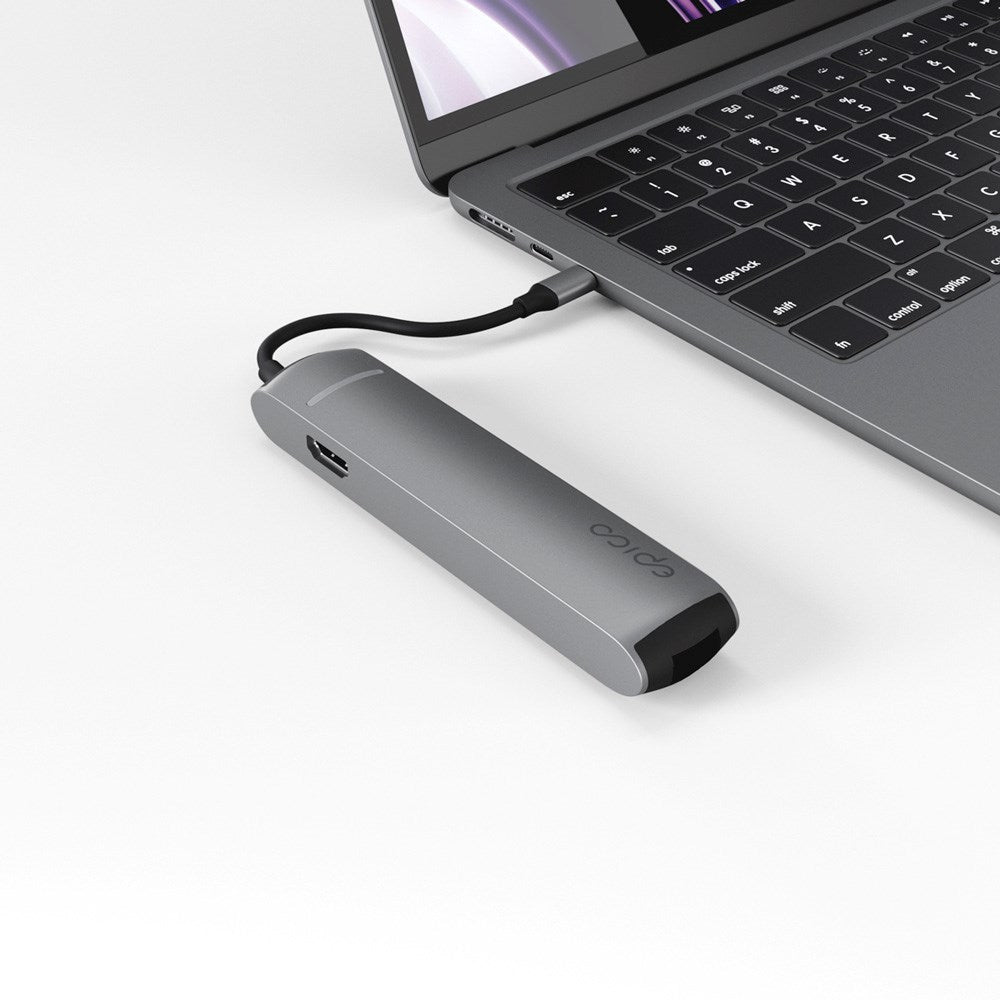 Epico 6-i-1 Slim 8K USB-C Hub - Space Grey