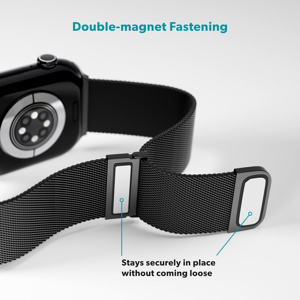 Apple Watch (38/40/SE/41/42mm) Epico Milanese+ (Plus) Stål Rem - Space Gray