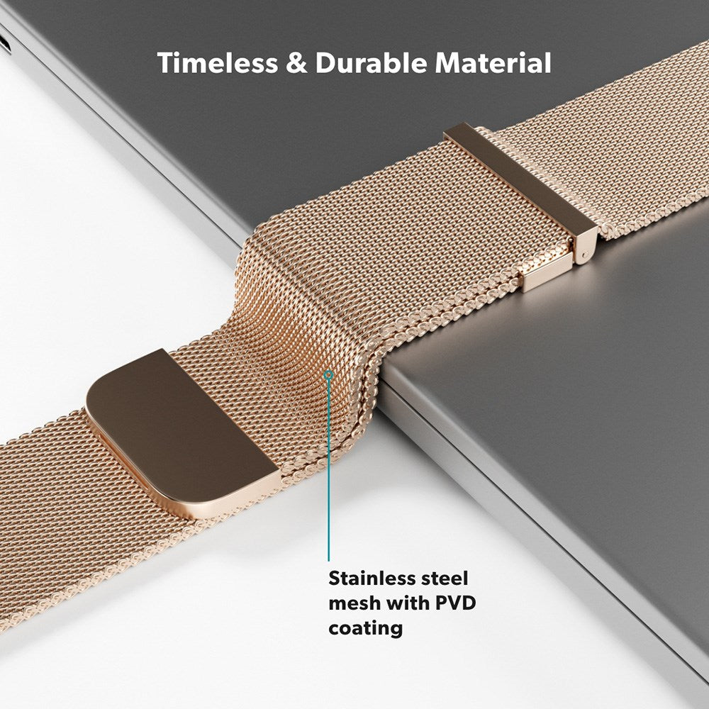 Apple Watch (42/44/SE/45/46/49mm) Epico Milanese+ (Plus) Stål Rem - Gold