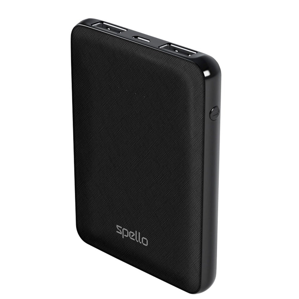 Spello Powerbank 10W m. 2 x USB-A - 5.000 mAh - Sort