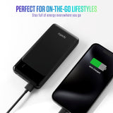 Spello 10W Powerbank m. 2 x USB-A & 1 x USB-C - 10.000 mAh - Sort