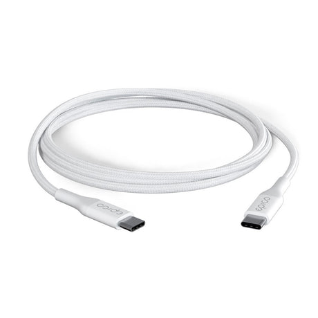 Epico Braided PD 100W USB-C til USB-C Kabel - 120cm - Hvid