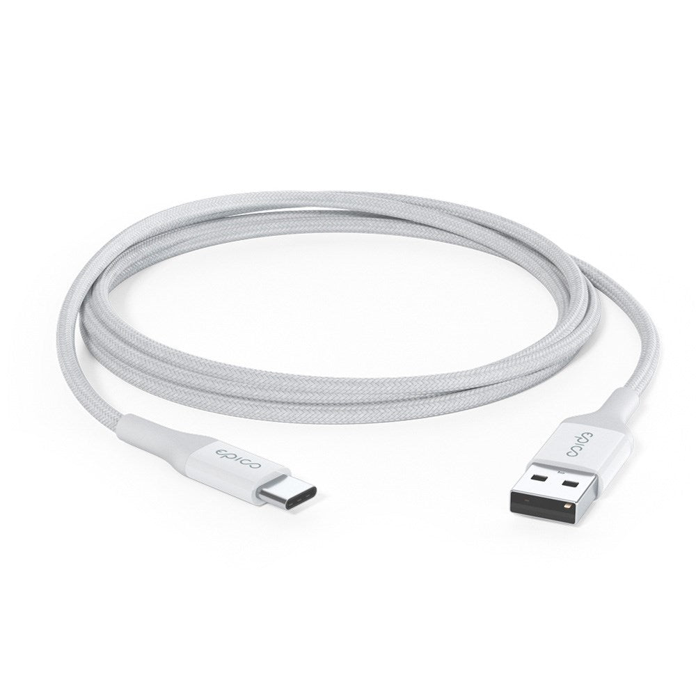 Epico Braided 18W USB-A til USB-C Kabel - 120cm - Hvid