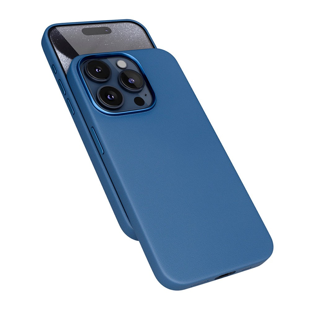 iPhone 15 Pro Max Epico Mag+ Leather Cover - MagSafe Kompatibel - Blå
