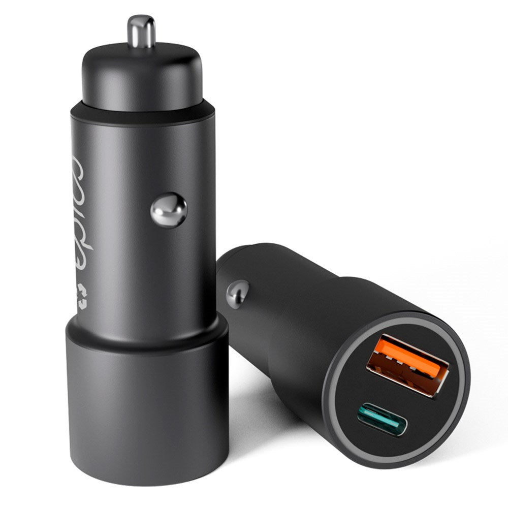 Epico Resolve 38W PD Biloplader m. USB-C & USB-A - Sort
