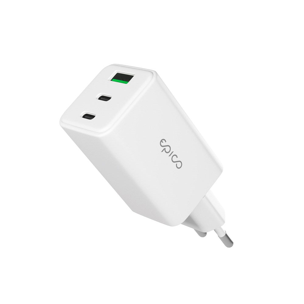 Epico - UltraBoost GaN 65W Vægoplader - 2x USB-C / 1x USB-A - Hvid