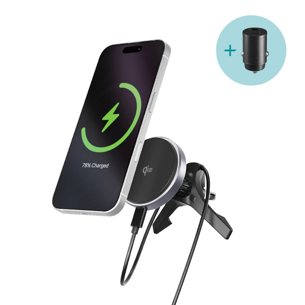 Epico UltraDrive Qi2 Magnetisk Mobilholder til Ventilationen - Sort