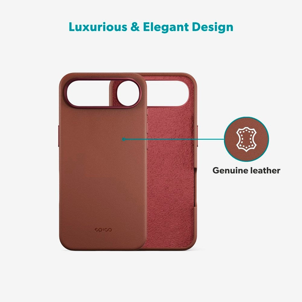 Epico Leather Pro Mag+ Cover - iPhone Air - MagSafe Kompatibel - Brun