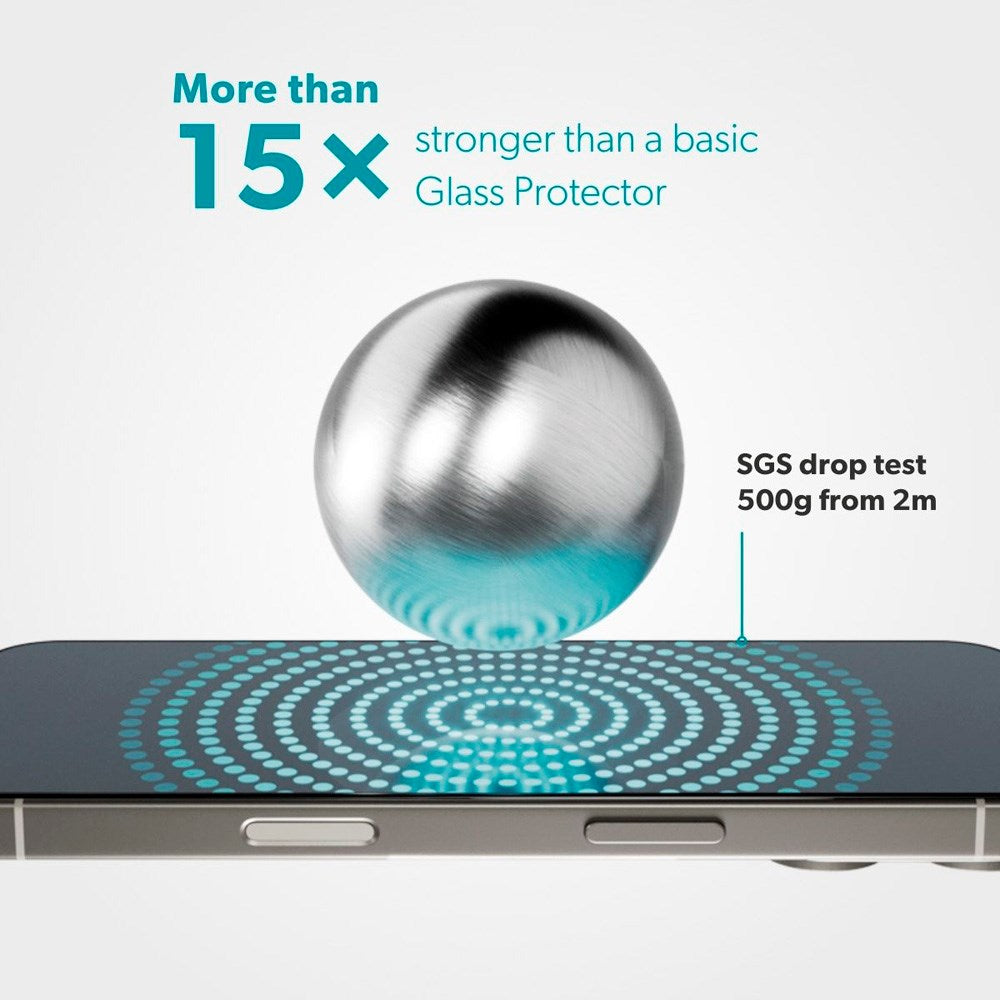 Epico - iPhone 17 Pro Max - ImpactCeramic Glass 3D Skærmbeskyttelsesglas - Gennemsigtig