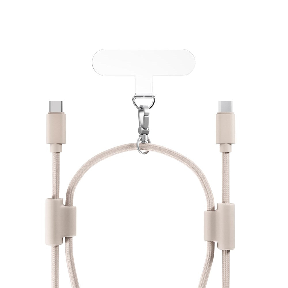 Epico Mobilstrop m. Integreret USB-C til USB-C Kabel - Beige