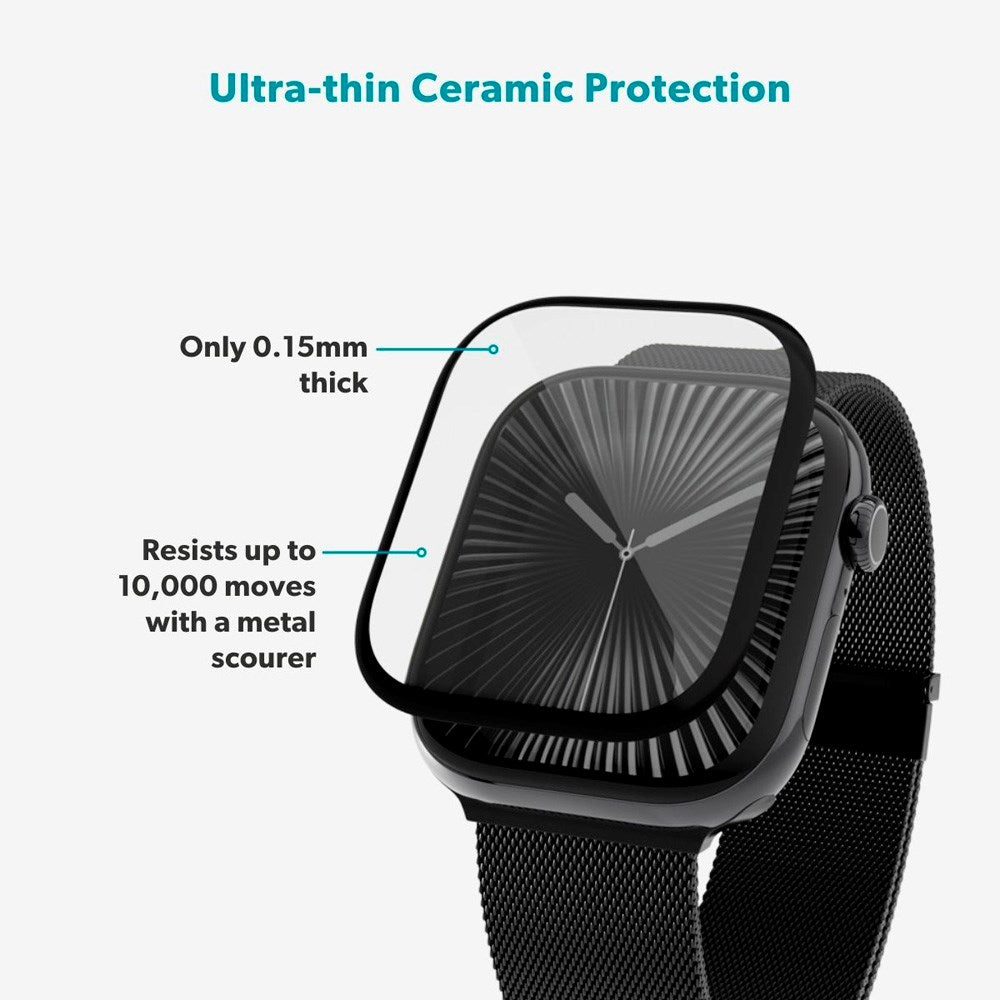 Epico - Apple Watch 11 / 10 (42mm) SlimCeramic 3D Glass m. Installationsværktøj - Gennemsigtig