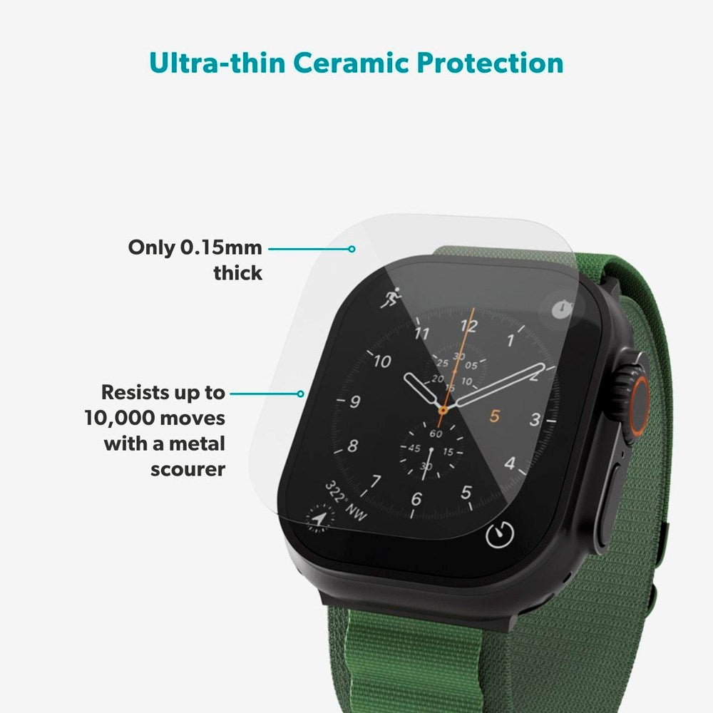 Epico - Apple Watch Ultra 3 / 2 / 1 (49mm) SlimCeramic 3D Glass m. Installationsværktøj - Gennemsigtig