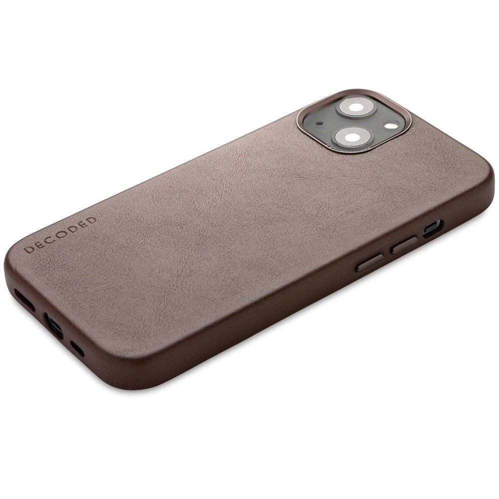 Decoded iPhone 13 Læder Mobil Cover - MagSafe Kompatibel - Brown