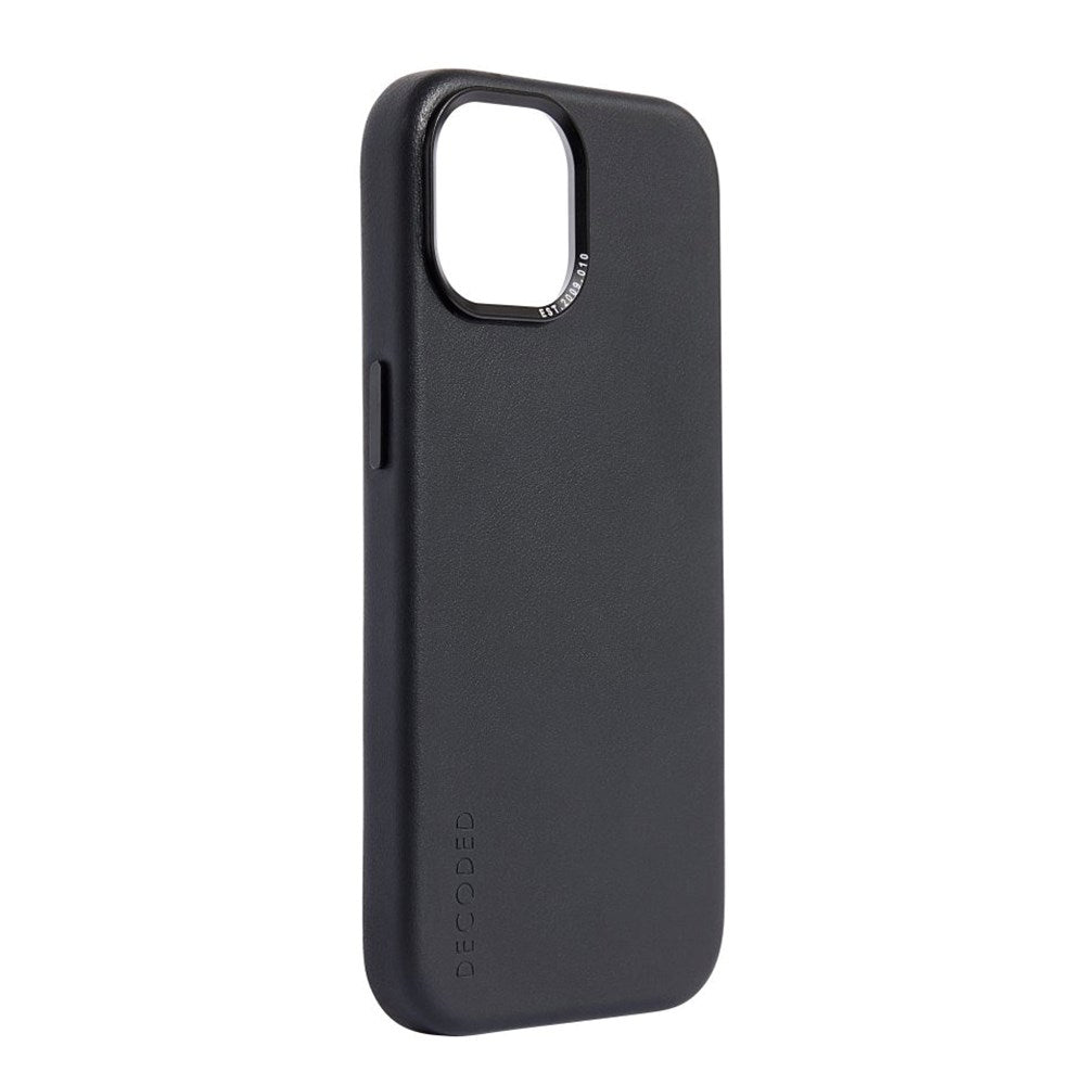 Decoded iPhone 15 Læder Mobil Cover - MagSafe Kompatibel - Black