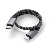 Satechi USB-C til Lightning Kabel (PD) 60W - 25 cm. - Space Grey