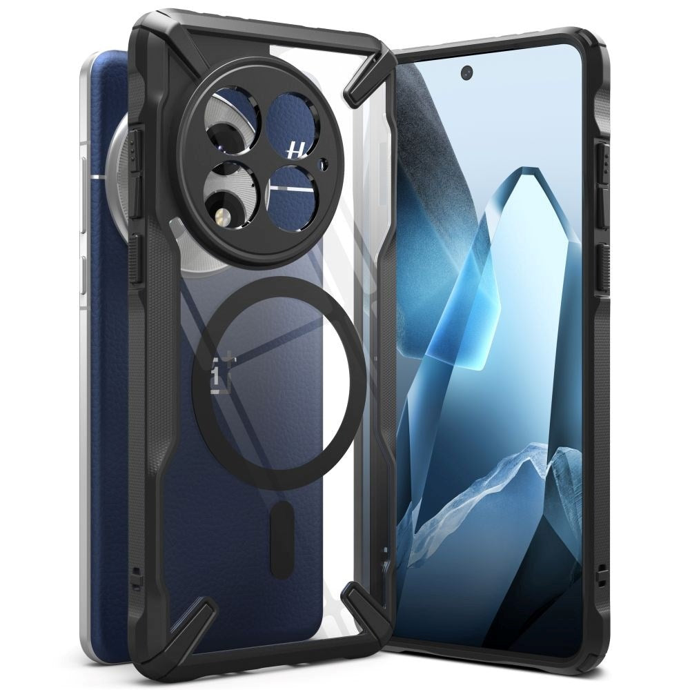 Ringke OnePlus 13 Fusion X Bagside Cover - MagSafe Kompatibel - Sort / Gennemsigtig