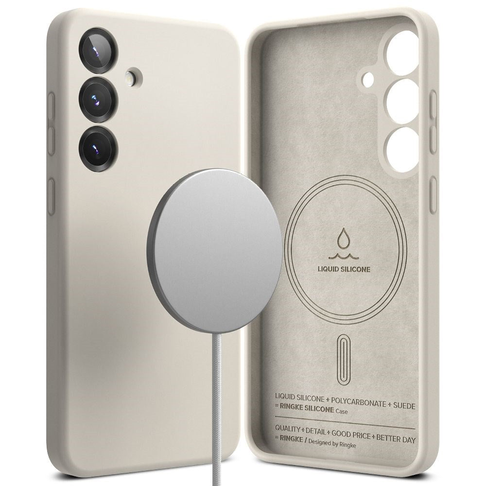 Ringke Samsung Galaxy S25+ (Plus) MagSafe-kompatibelt Silikonecover - Greige