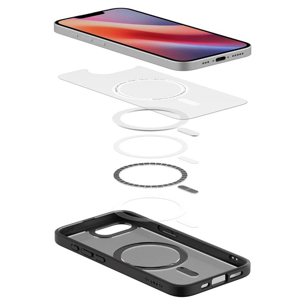 iPhone 16e - Spigen Crystal Hybrid Cover - MagSafe Kompatibel - Sort