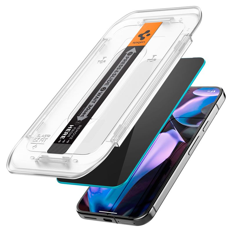 Spigen Google Pixel 10 / 10 Pro / 9 / 9 Pro EZ Fit Privacy Skærmbeskyttelse 2-Pack - Gennemsigtig / Sort