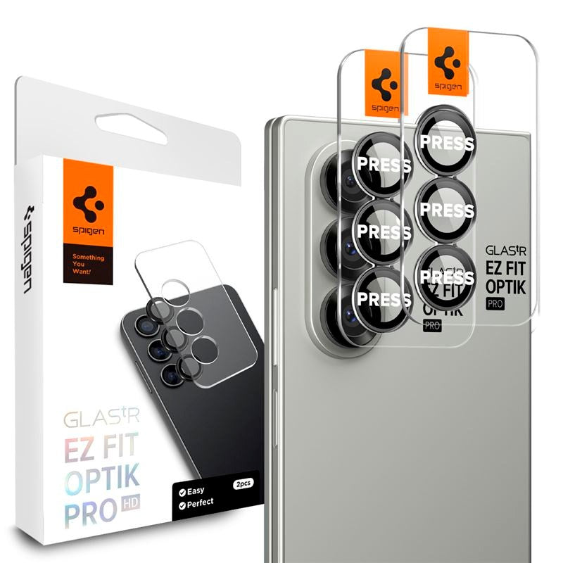 Samsung Galaxy Z Fold7 - Spigen Glass tR EZ Fit Optik Pro HD - 2 stk - Sort