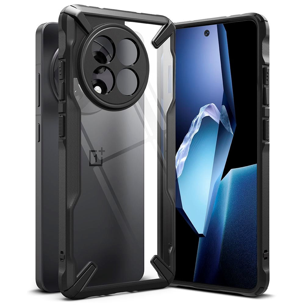 OnePlus 13R - Ringke Fusion X Cover - Sort / Gennemsigtig