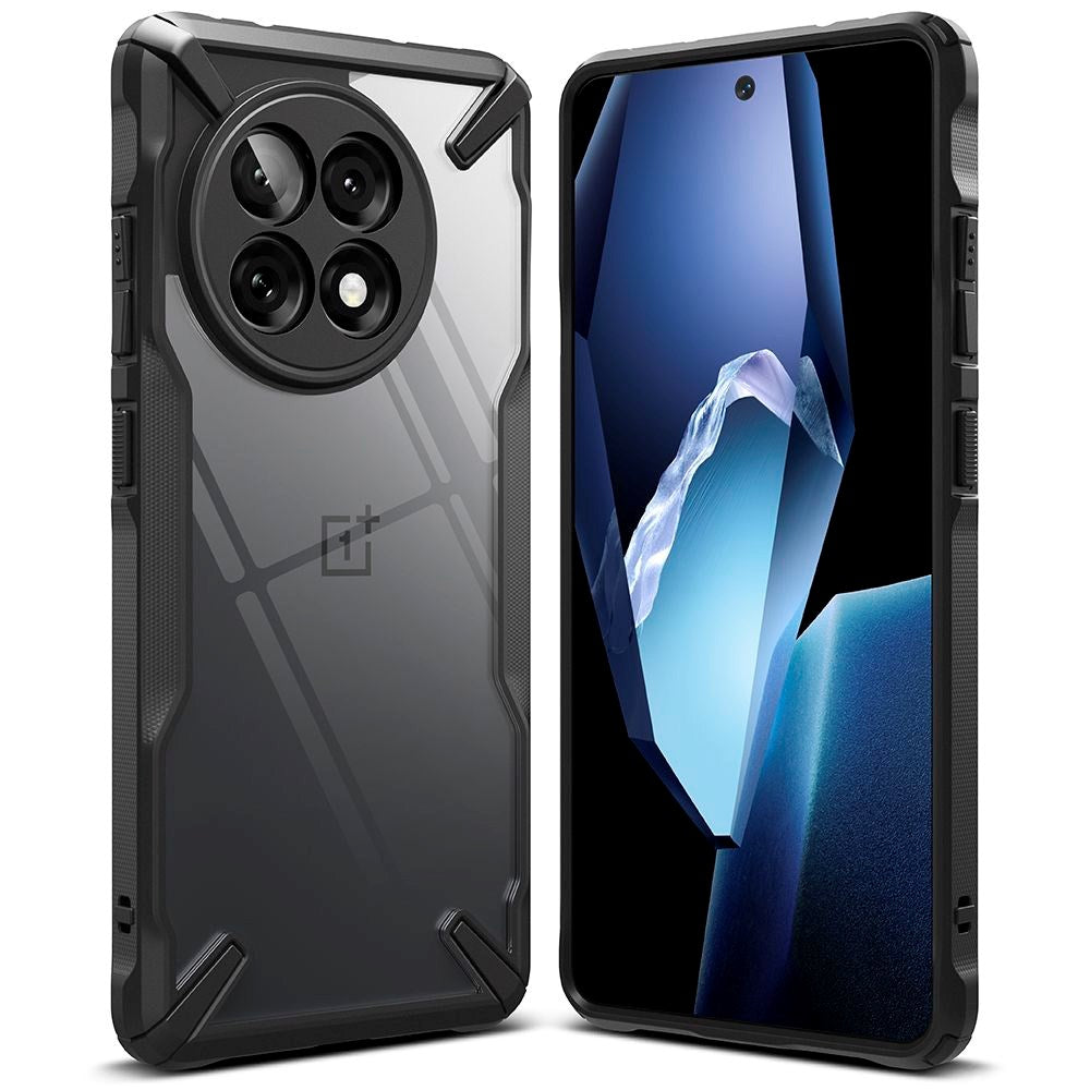 OnePlus 13R - Ringke Fusion X Cover - Sort / Gennemsigtig